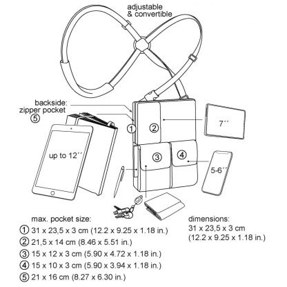 flexible multifunctional tablet bag